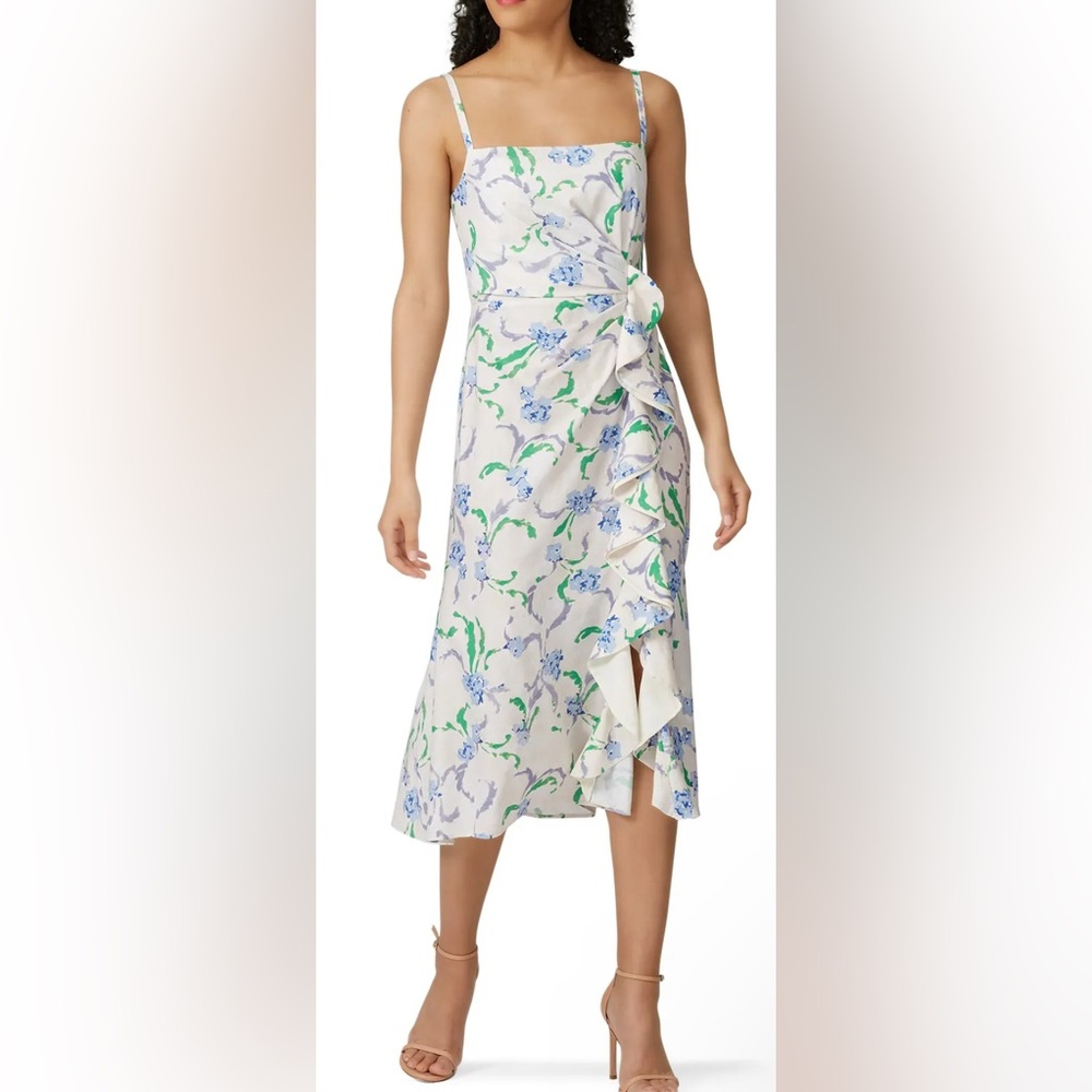 NWOT Prabal Gurung Side Ruffle Floral Dress
